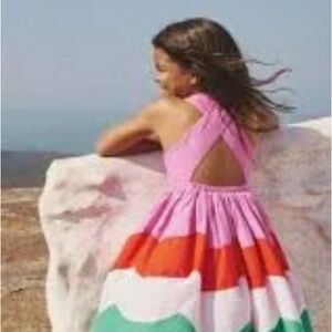 Mini Boden Cross Back Colorblock Dress